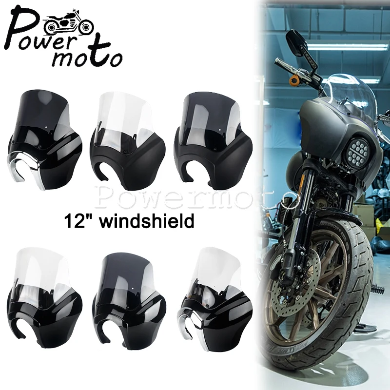 Motorbike Fairing Windshield W/Headlight Relocation Bracket Bezels Trim Cover For Harley Softail Low Rider S 114 117 FXLRS 20-22