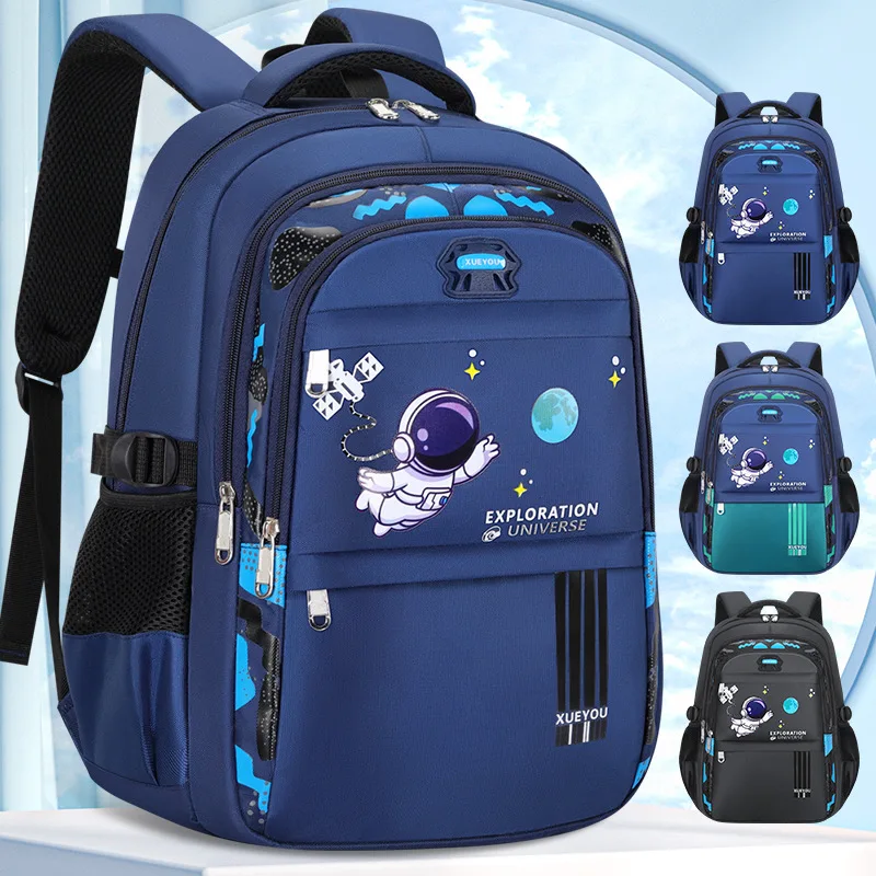 Mochila escolar de astronauta para niños, bolsa de libros primaria, impermeable