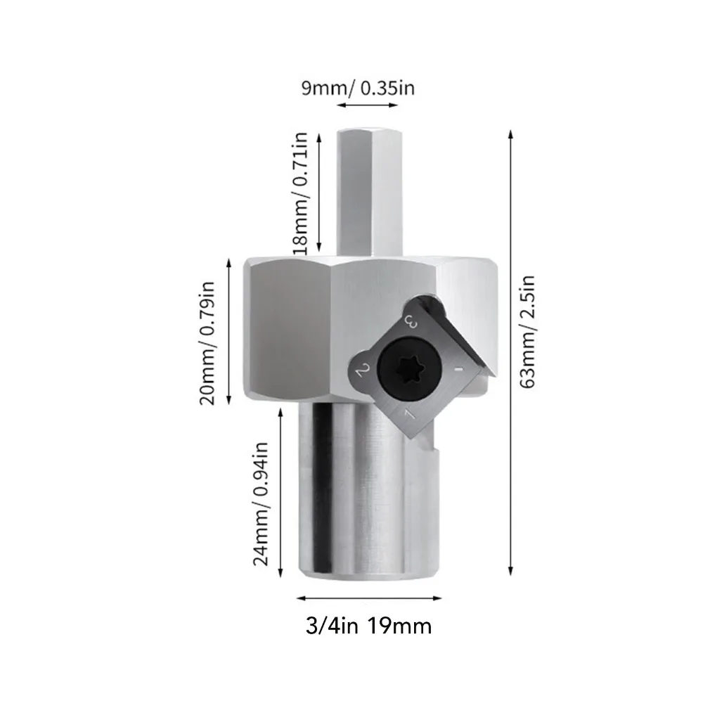 3/4 Zoll ​ Bank Hund Loch Fase Reibahle Werkzeug 19mm / 20mm 9mm Sechskantschaft Werkbank Hund Lochformung Trimmer Polierte Oberfläche