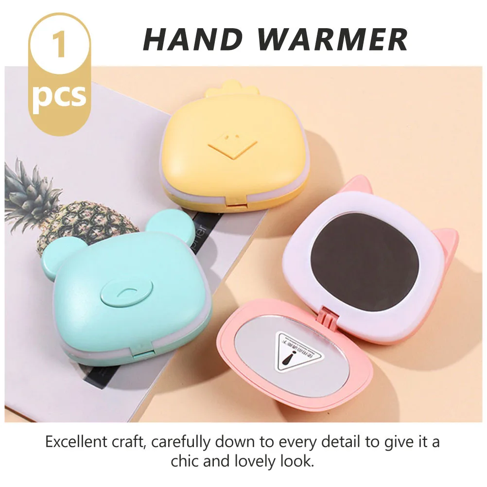 

1Pcs Portable Hand Warmer USB Mini Cartoon Mirror Double Use Warmth Outdoor Pocket Rechargeable Electric Hand Warmer