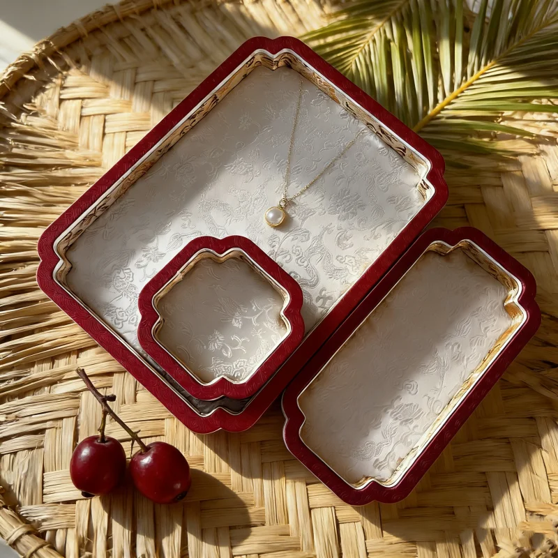 

Royal Court-Style Jewelry Box, Jade & Velvet Display Tray, Ramadan Eid Gift for Women, Luxury Storage Case