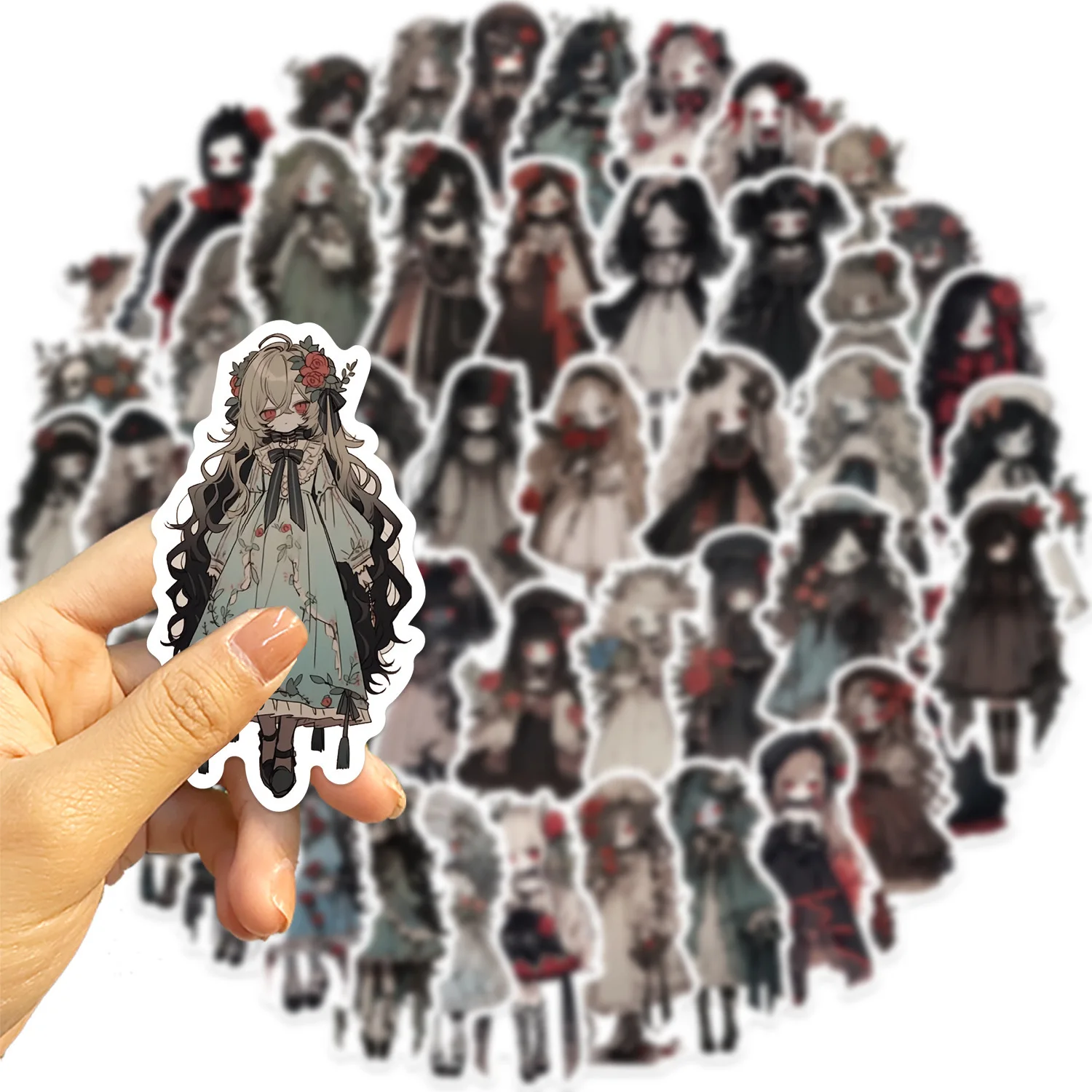 10/50PCS Anime Dark Goth Vampire Girls Stickers Graffiti Decals For Scrapbooking Laptop Phone Luggage Skateboard Fridge Sticker