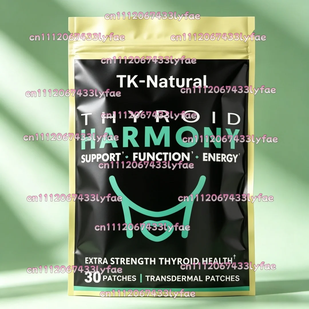 30 Patches Thyroid Support Transdermal Patches with Iodine - Balance Hormones for Energy, Metabolism, Focus, Stress, Mood