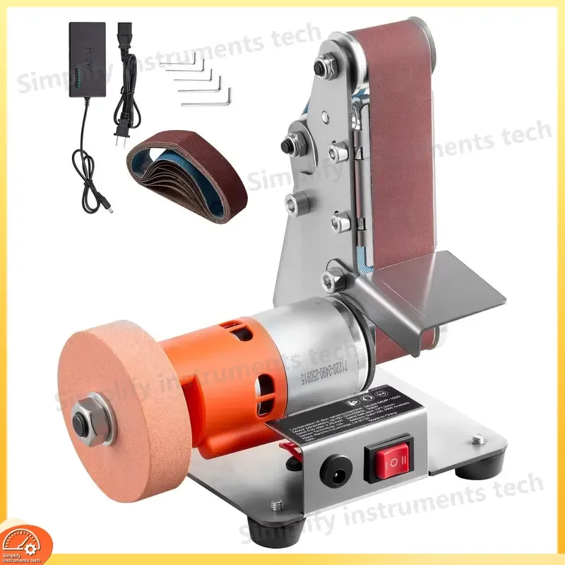 3 in 1 Mini Belt Sander 7 Speed Adjustable Metal Polishing with 13x1.2 Inch Sanding Belt and 2.75 Inch Grinding Wheel