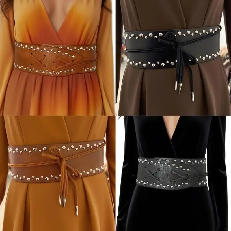 Y3ne Modificabile in finta pelle Stringer in in luccichio dorato per abbinamento a outfit flessibile