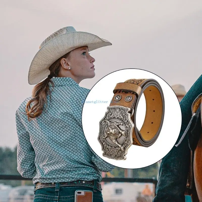 652B модный ремень для мужской одежды, пояс из искусственной кожи, западный ковбойский ремень, пояс