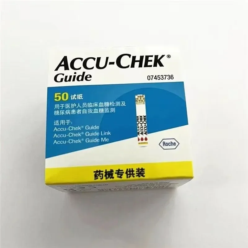 Roche AccuChek guía tira de prueba de glucosa en sangre 25/50/100 instrumento de medición médico doméstico preciso Bluetooth uso Personal