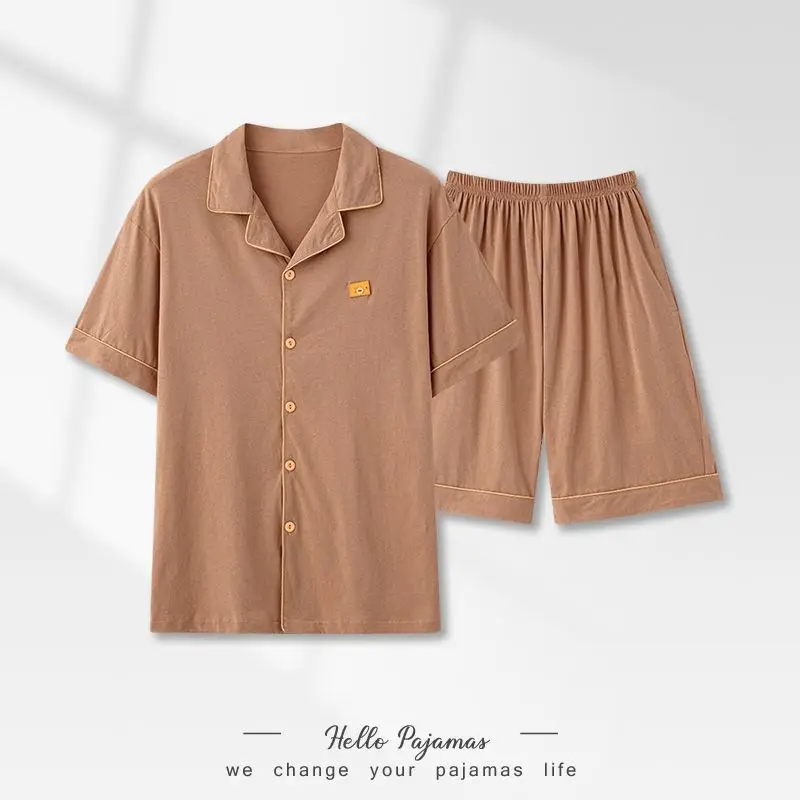 

Новый мужской пижамный комплект 2026 года ✨ Комплект для сна и отдыха: шорты и футболка с коротким рукавом, тонкий, прохладный, дышащий, мягкий, свободный крой, для дома