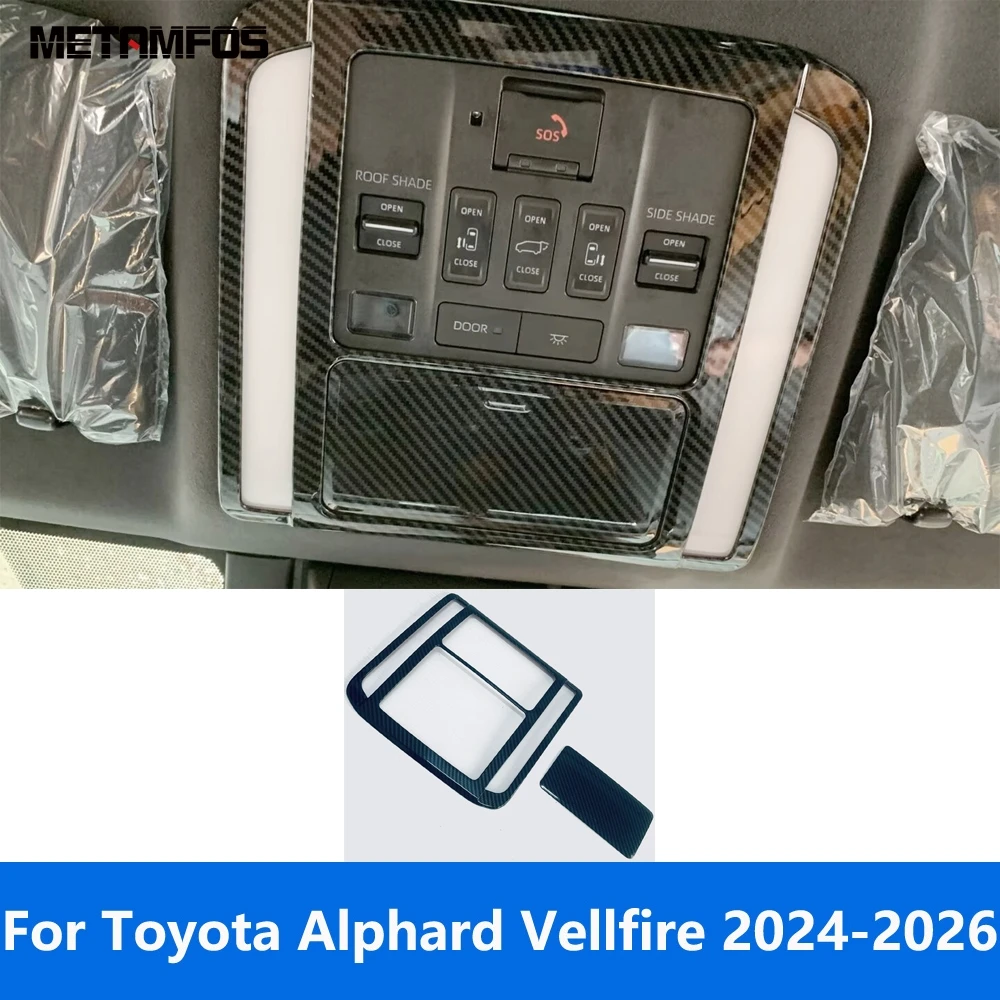 

Для Toyota Alphard Vellfire 2024 2025 2026, передняя лампа для чтения из углеродного волокна, крышка лампы, отделка, аксессуары для интерьера, Стайлинг автомобиля