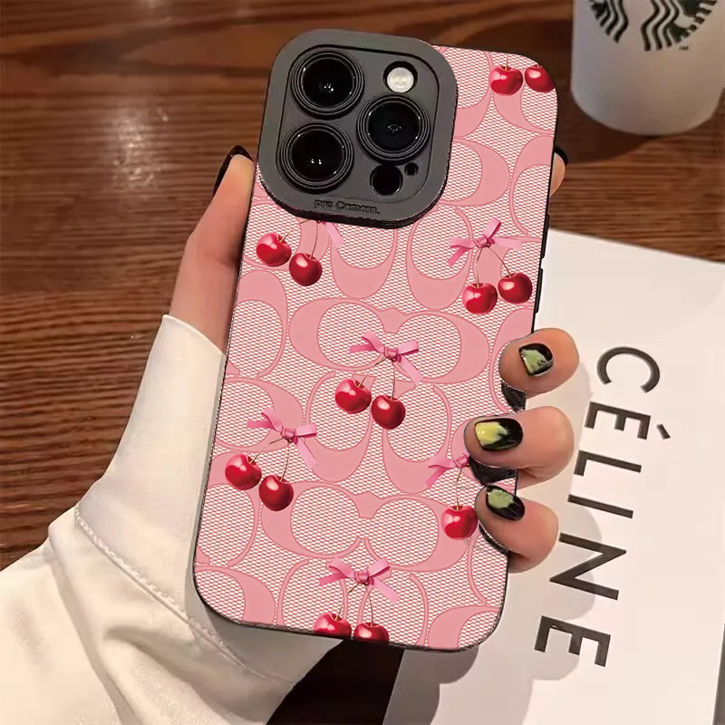 

Letter Cherry Pattern Printing Phone Case For Samsung A55 A53 A35 A34 A15 A14 A16 A06 Cases Galaxy S22 S23 Ultra S25 S24FE Cover