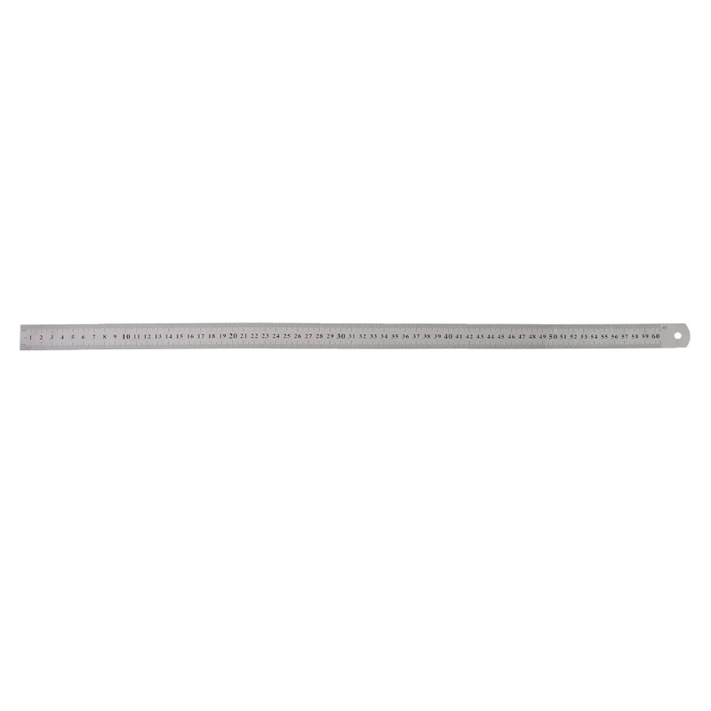 Durable 60CM Stainless Steel Ruler with Inch and for cm Measurements Hanging Measuring Tool for Machinist Engineer Build