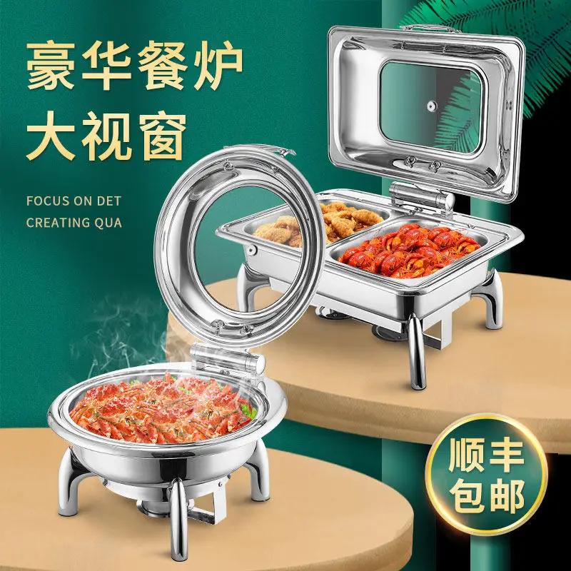 Luxury Stainless Steel Buffet Furnace Electric Heating Buffy Furnace Hotel Insulation Furnace Breakfast  Buffer Hydraulic