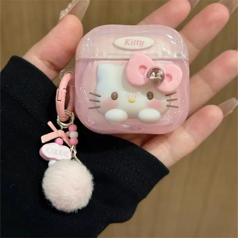

Hello Kitty Protective Case for Apple AirPods 1 2 3 4 Bluetooth Earphone Case, Suitable for AirPods Pro 2 Case, with Keychain