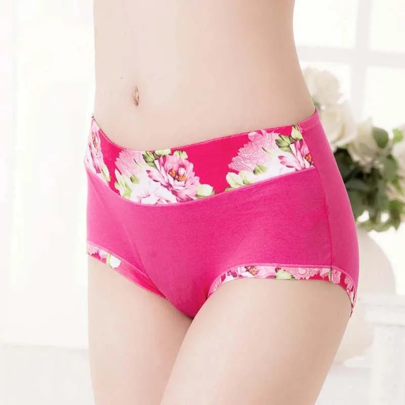 5Pcs Women\'s Panties Print Underwear Soft Cotton Panties Breath Briefs Girls Floral Panty Sexy Lingeries Underpants For Female