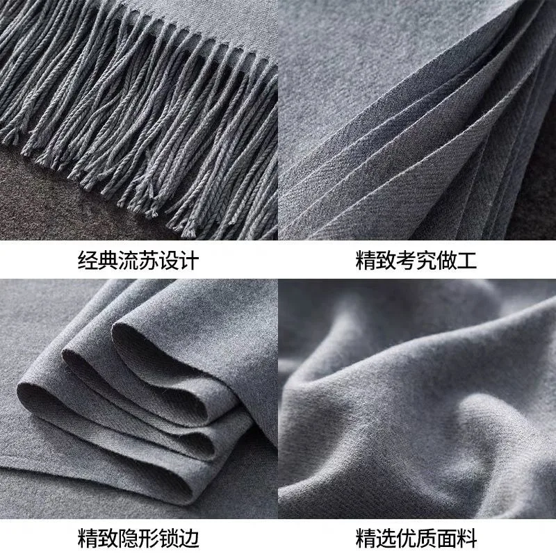 Sciarpa da donna Inverno Caldo Solido Imitazione Sciarpe di Cachemire Scialle Classico Pashmina Nappa Bandana Collo Anello Avvolgente Regalo di Capodanno