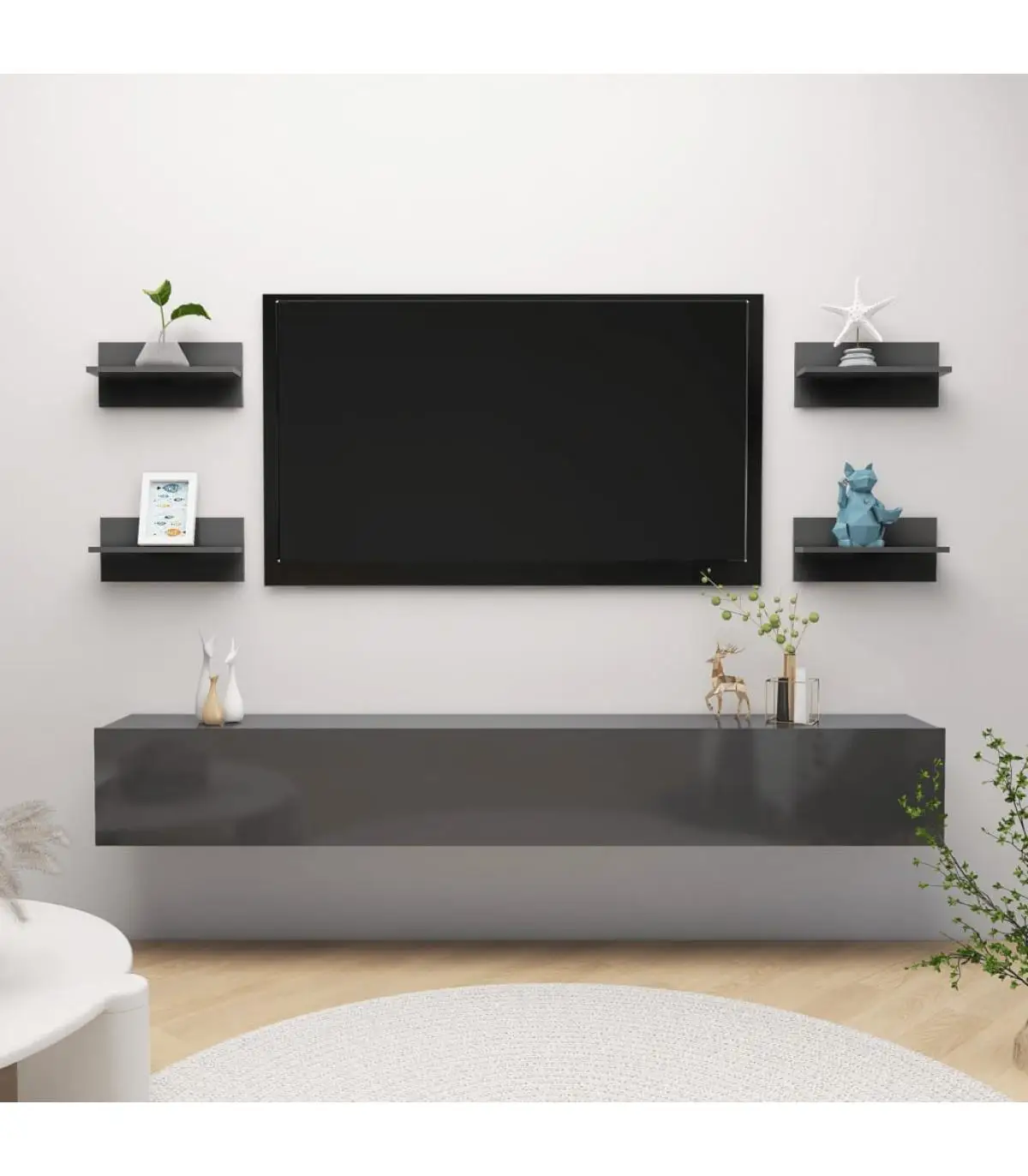 Shelves and shelving wall shelves 4 PCs bright gray 40x11,5x18 cm