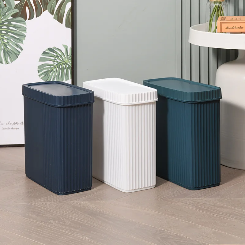 8L Trash Can Household with Lid Kitchen Classification Press-type Bathroom Living Room Rectangular Trash Can