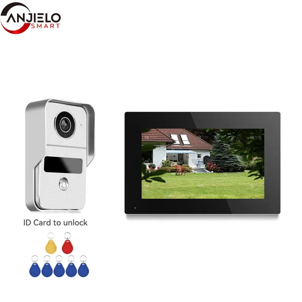 TUYA 1080P Touch Screen Wireless Wifi Video Doorbell Smart APP Home Intercom Kit for RFID Access Control System