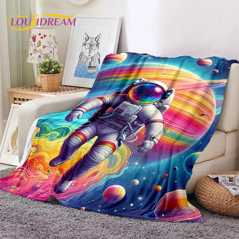 Astronaut Dream Universe Spaceman 3D Outer Space Cartoon Soft Blankets,Throw Blanket for Picnic Beds Home Bedroom Cover Kid Gift - Image 5
