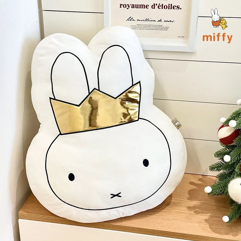 

Мягкая игрушка Kawaii Miffy: креативный кролик с короной, мультяшная пушистая плюшевая игрушка, комфортная плюшевая кукла, аксессуары для аниме, подарки