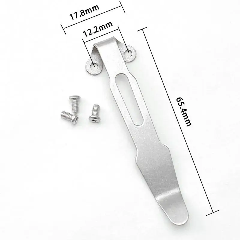 1Pcs Tool DIY Accessories Fold Knife Holder Stainless Steel Back Clip Pocket Holder Knife Clip Outdoor Accessories with 3 screws