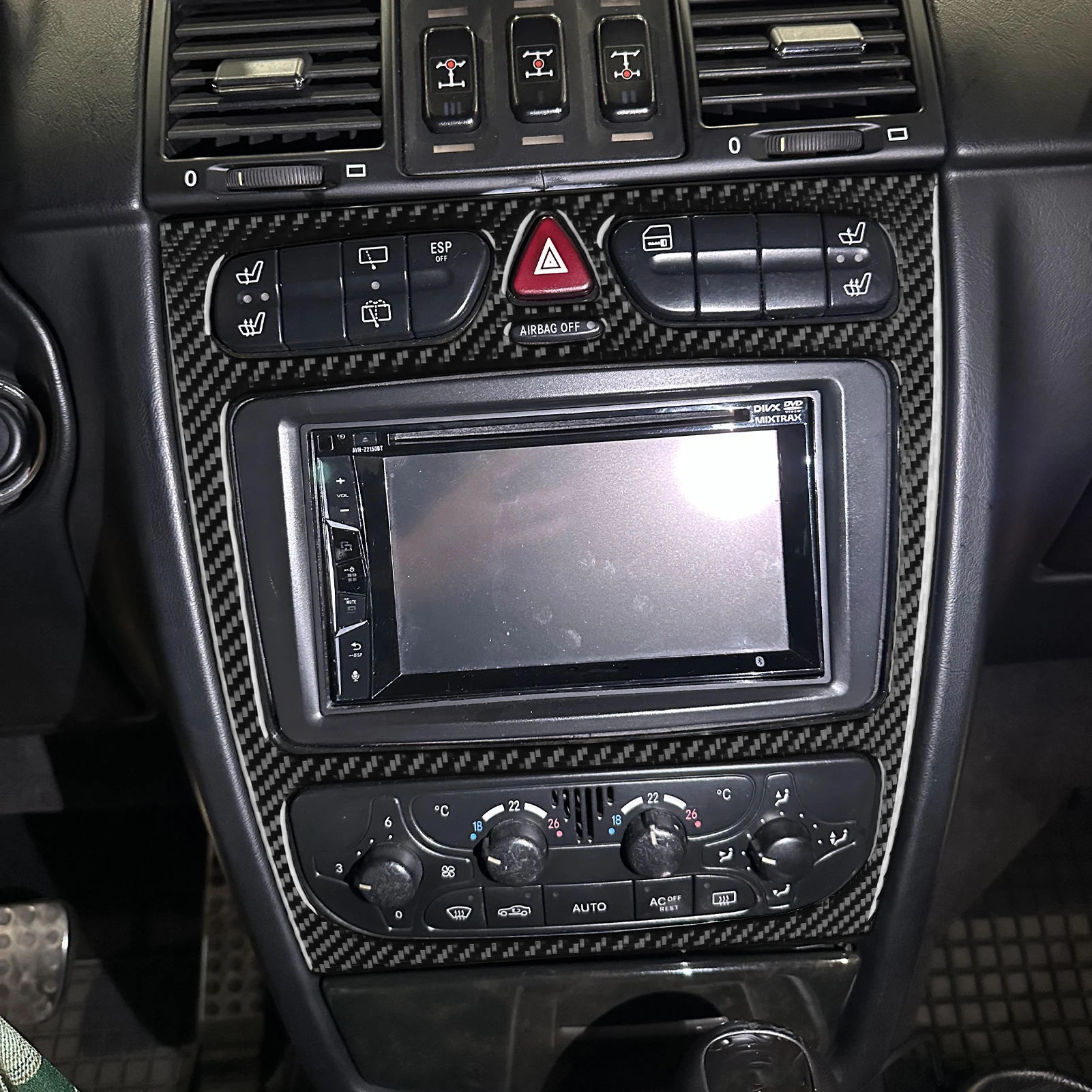 For Benz G-Class W463 G500 G55 2004-2012 Carbon Fiber Navigation CD shift lift panel Car Interior Accessories Decorative Sticker