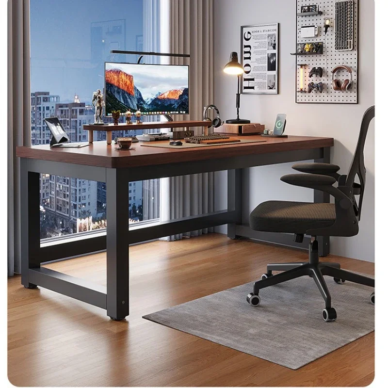 مكتب كمبيوتر للمنزل والمكتب والدراسة مكتب ألعاب للطلاب قوي معزز من الخشب الداكن مدمج قابل للطي وموفر للمساحة وقابل للتعديل #6