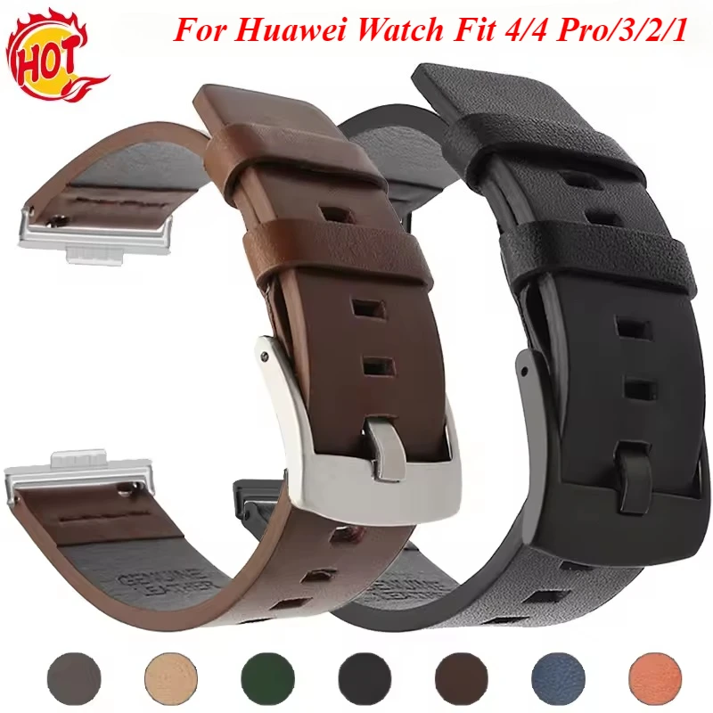 Leather Strap for Huawei Watch Fit 4 Pro Band Vintage Frosted Strap for Huawei Watch Fit 4 3 2 1 Watchband Accessories