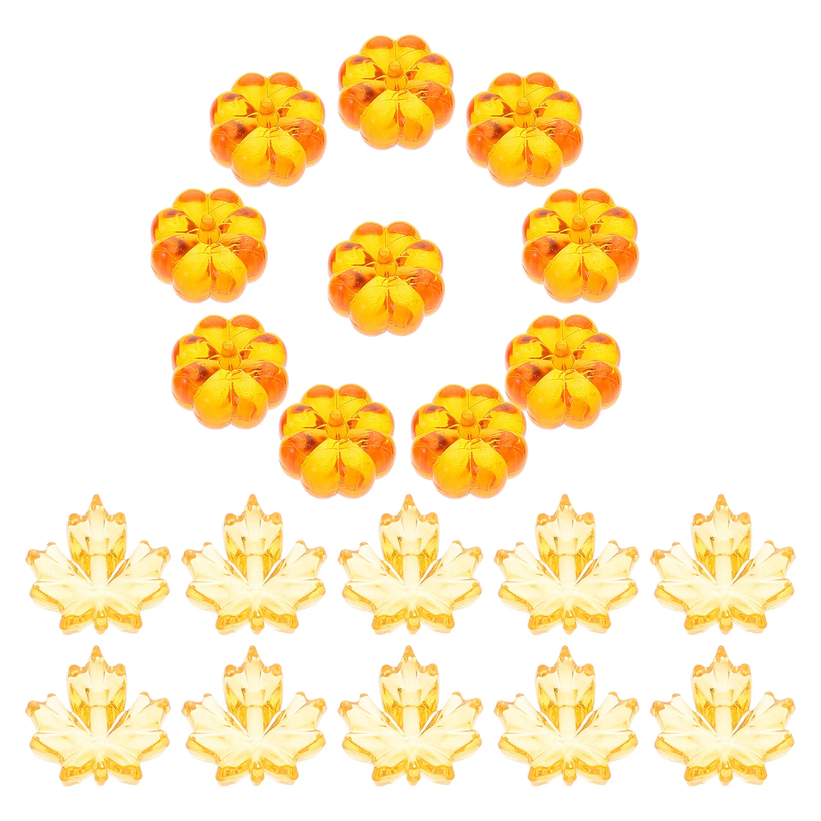 

20Pcs Thanksgiving Pumpkin Maple Leaf Vase Filler Autumn Floating Beads Centerpiece Fall Seasonal Decor