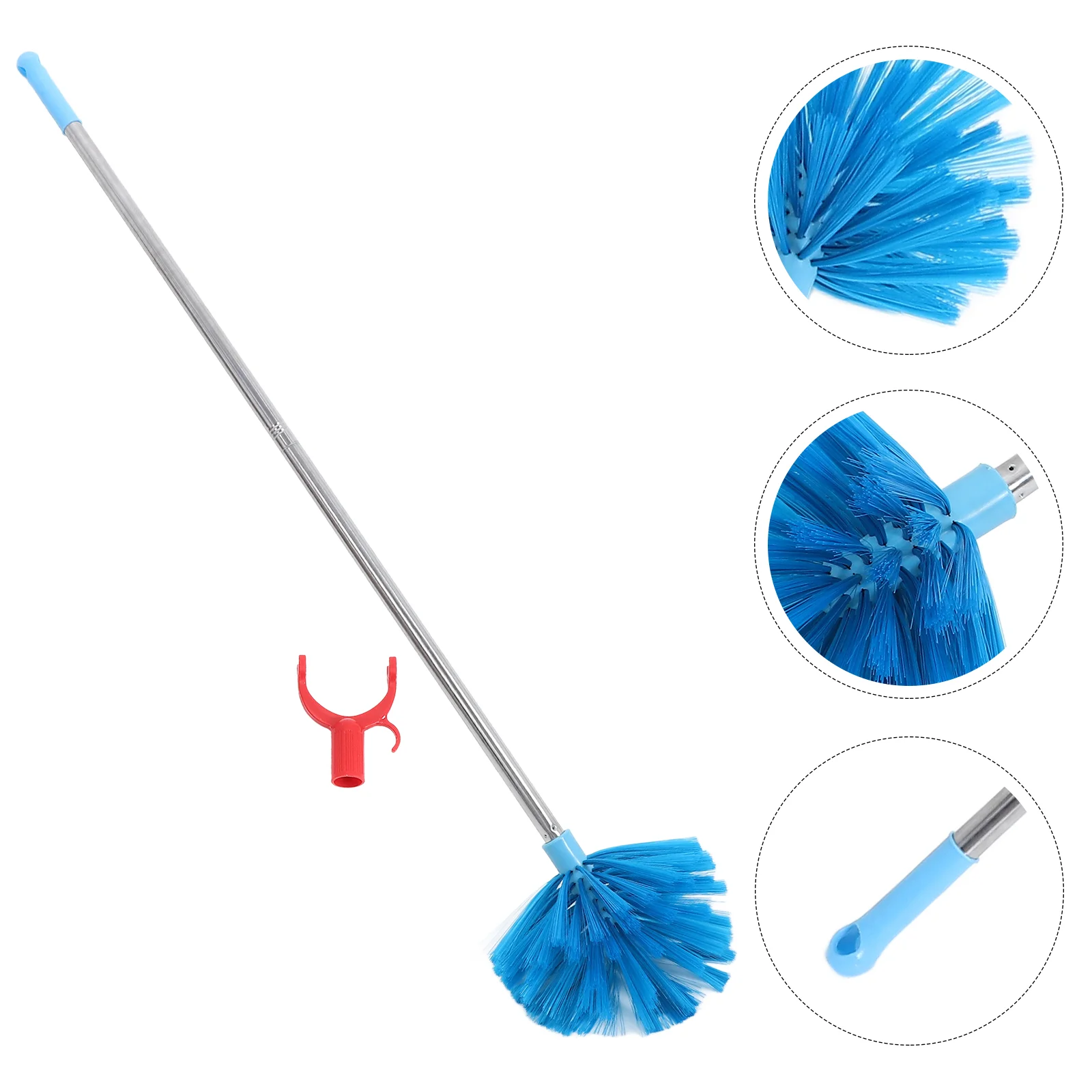 

Telescopic Washing Line Pole Dust Brush Spider Web Cleaner Blade Cobweb Ceiling Fan Duster Whisk Broom