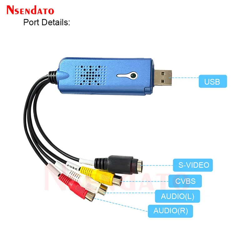 USB 2.0 Video Capture With Audio DC60 STK1160 TV DVD VHS to USB Converter Capture Grabber Adapter for Window
