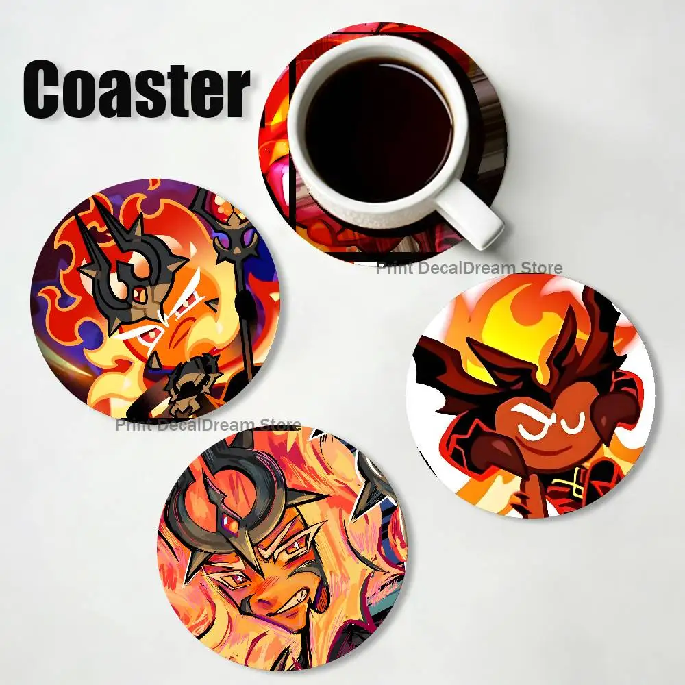 

Fire S-Spirit Cookie Run Cartoon Anime Cute Wooden Coaster Coffee Shop Beverage Shop Family Restaurant Cafe Decoration