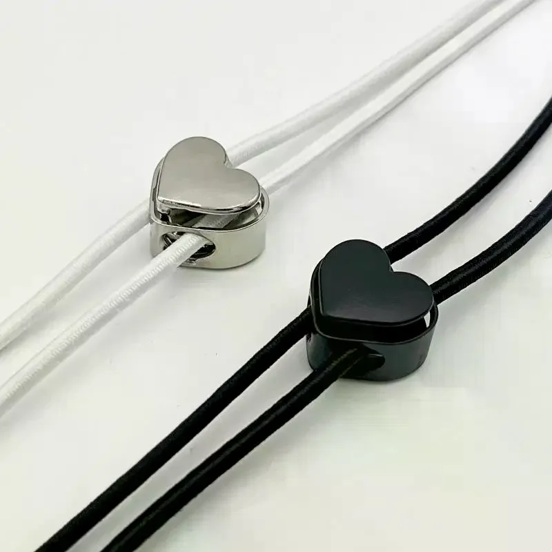 (5 PCS Heart Shaped Zinc AlloySpring Buckles With Durable Premium Material Perfect For DIY Crafts Clothing Bags Drawstrings)