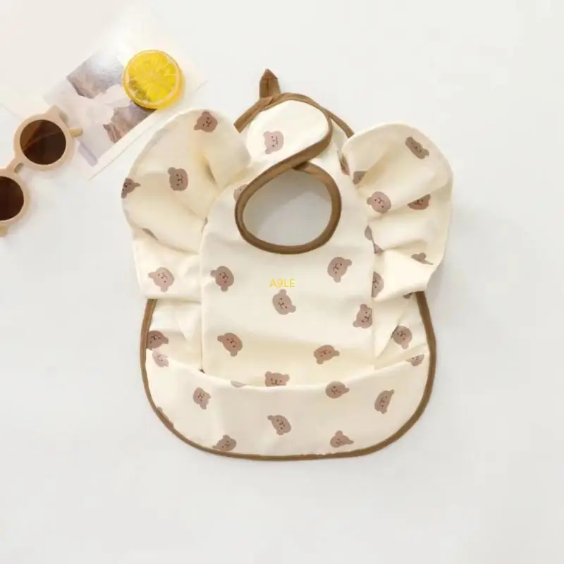 Reusable Spill Proof Drooling Bib Winged Sleeve Feeding Apron Catcher Bib