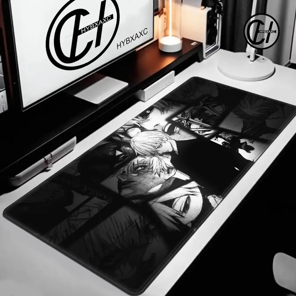 Black White Anime Desk Mat T-Tokyo G-Ghoul Mouse Pad Cute HD Desk Pad Extended Gaming Keyboard Mats Large 100x50cm XXL  Mousepad
