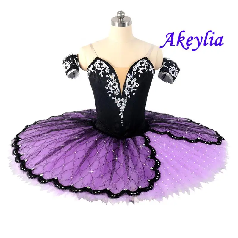 

Black purple Professional Ballet Tutu split for girls YAGP Ballet Stage Cosutmes La Esmeralda Pancake Tutu classical Kids 0334