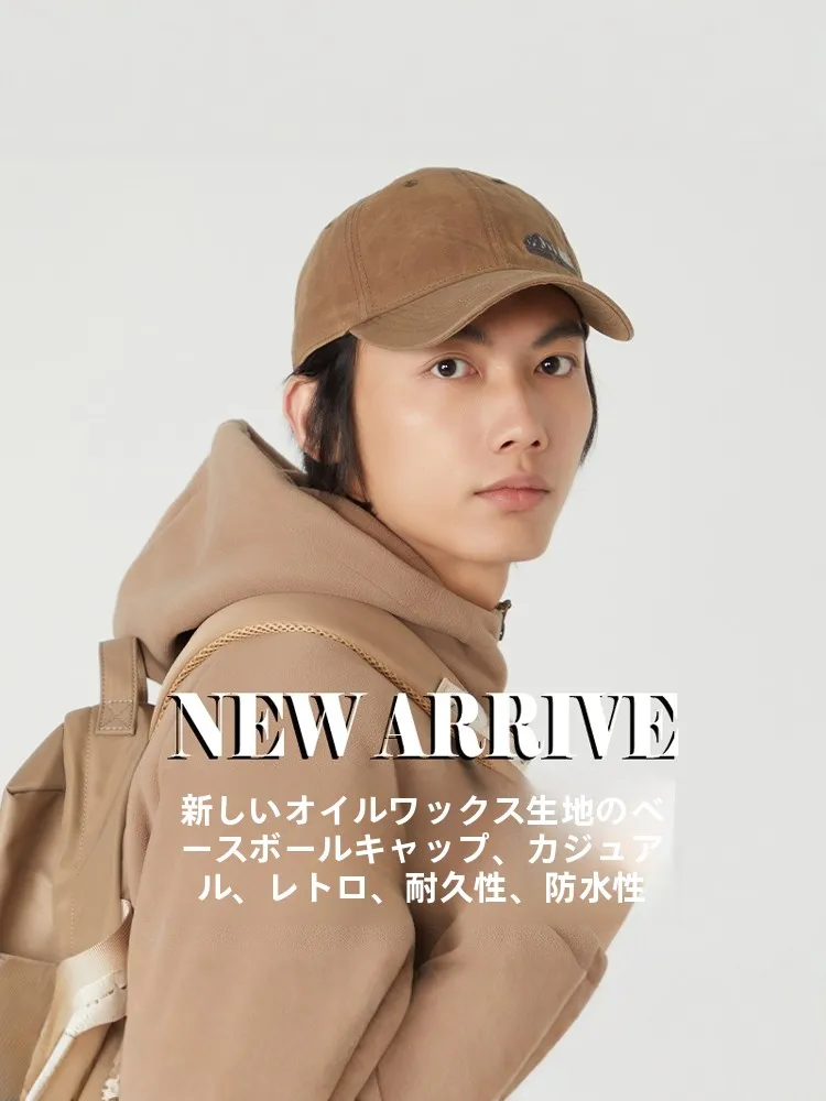 casquette-de-baseball-unisexe-en-tissu-cire-reglable-style-decontracte-resistante-a-l'eau-pour-printemps-automne-et-hiver