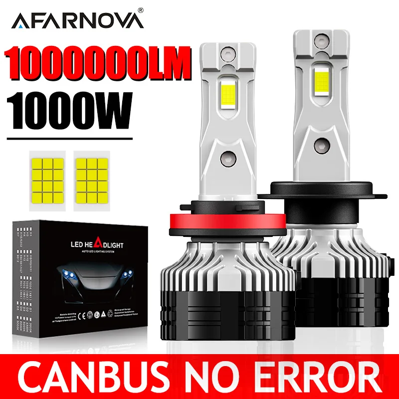

1000 Вт Turbo H7 H4 LED CANBUS Light Мини-фара 1:1 9570 CSP Автомобильная лампа H1 H3 H11 9005 9006 Светодиодные лампы для фар с вентилятором 6000K