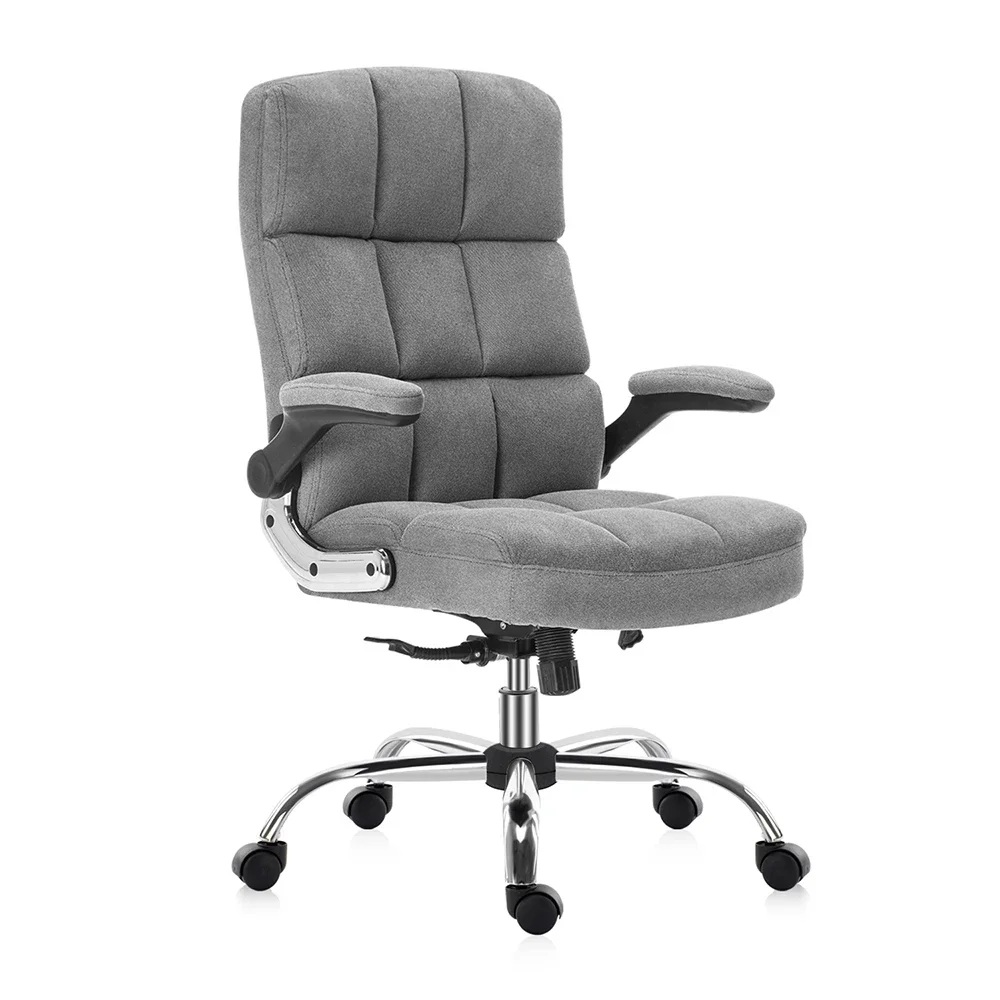 

Velvet Office Chair HHigh Back Executive Desk Chair with Flip-up Arms Modern Computer Chair with Wheels for Adult