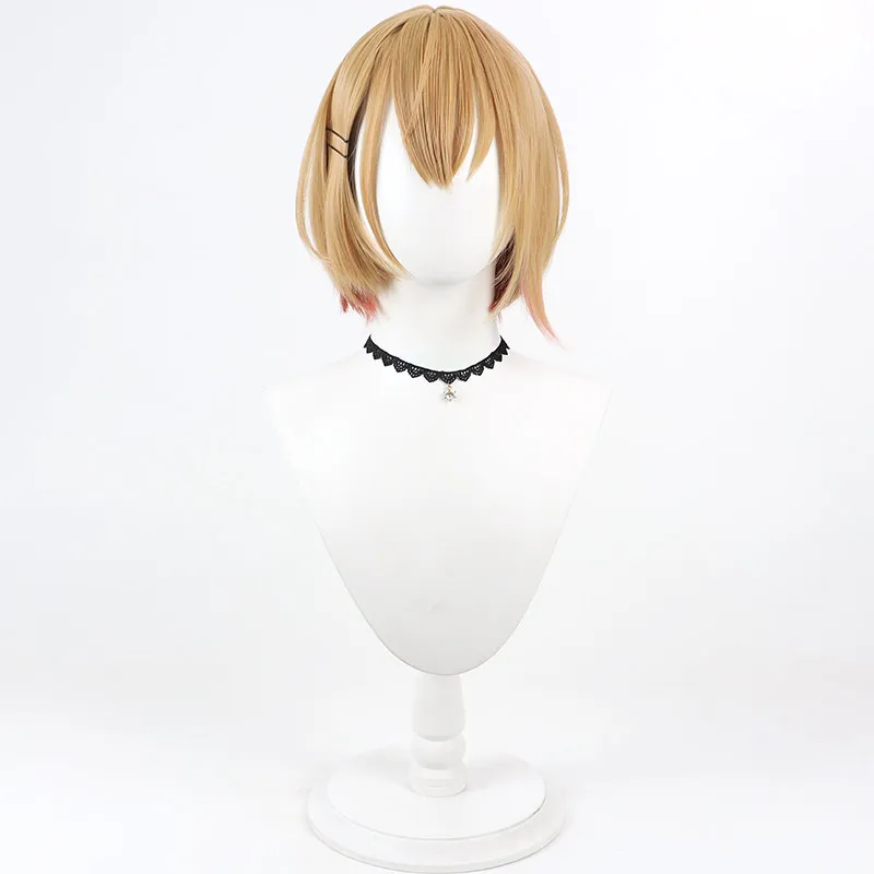 Minamo Madoka Cosplay Wig Vtuber short Heat Resistant Synthetic Hair Halloween Party Role Play Carnival + Free Wig Cap