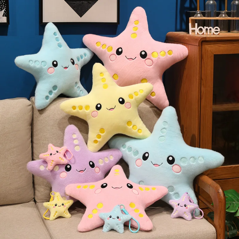 Cute Starfish Plush Pillow Doll Soft Stuffed Sleeping Cushion Toy for Children Birthday Christmas Gift