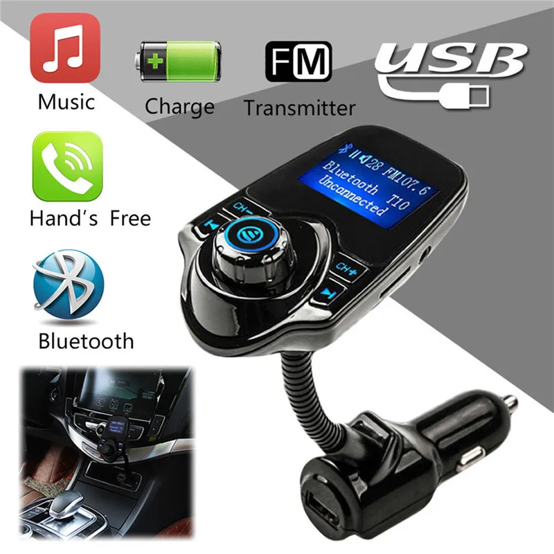 

Car Kit MP3 Audio Player Speakers Wireless FM Modulator FM Transmitter Bluetooth -compatible Car HandsFree USB Car Charger