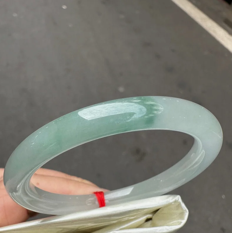 Round Rod Nature Grade AAA Green Burma Jade jadeite bracelet bangle Small 51mm