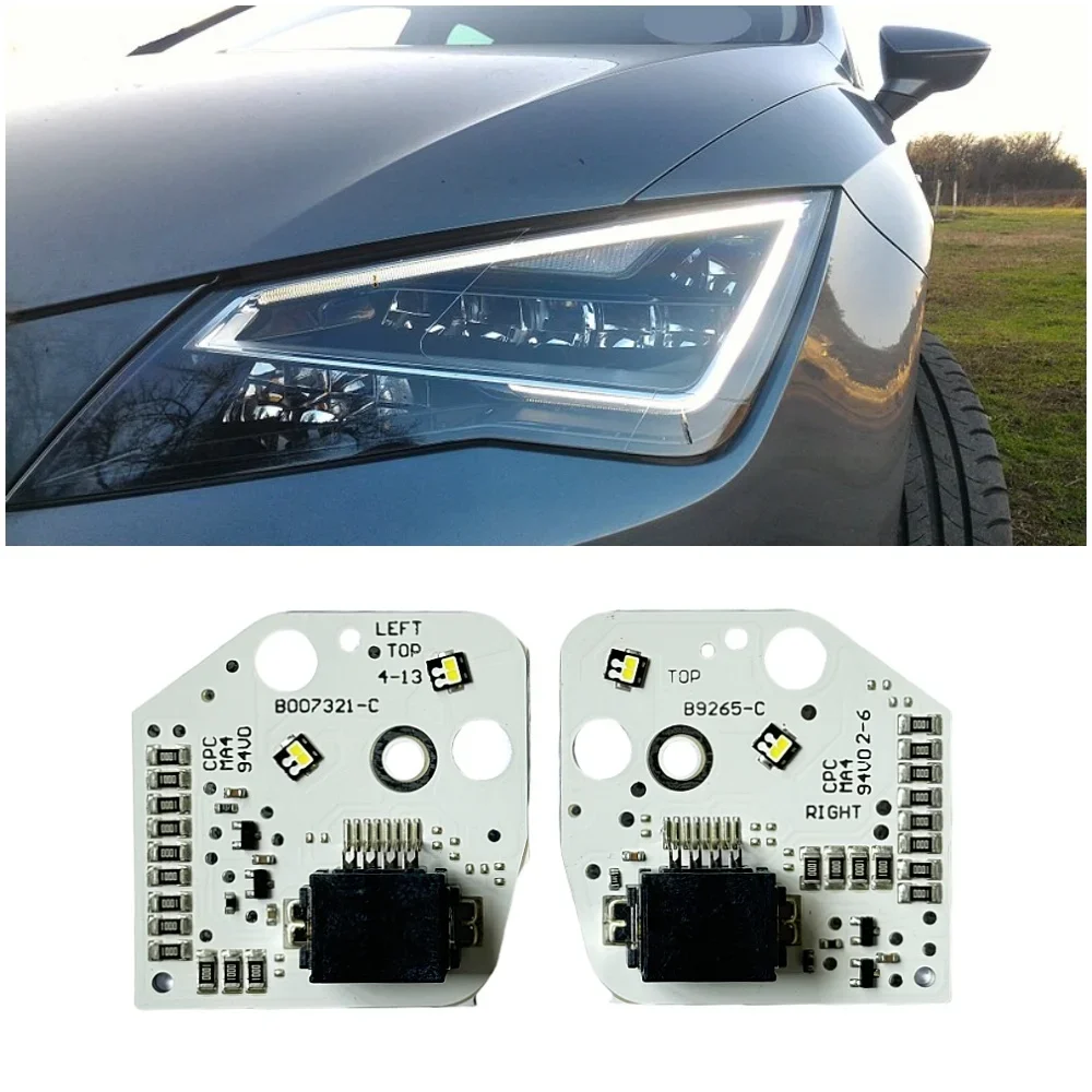 

White DRL Angel Eyes Boards For 2013-2016 Seat Loen Seat Loen Cupra Restore 5F0941475 5F0941476 LED Daytime Running Light Module