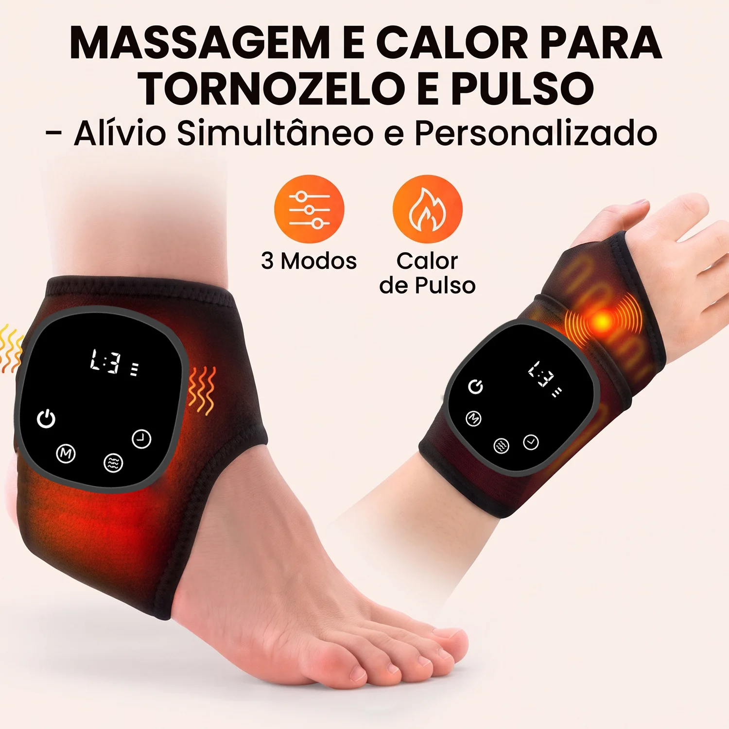 Electric Ankle Brace with Adjustable Hot Compress Vibration Massage Ankle Guard Band Carpal Tunnel Foot Protection Support Tool