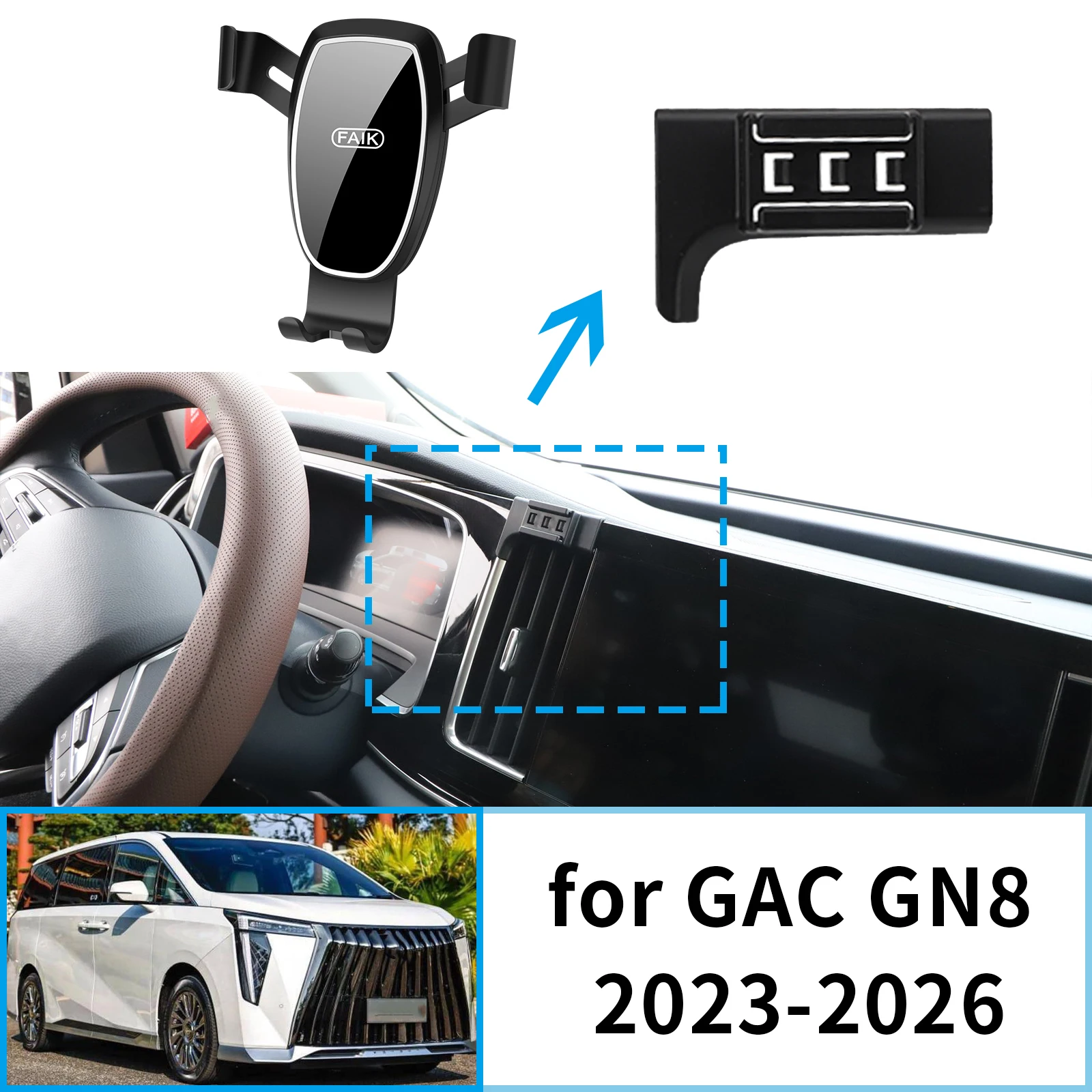 

Car Mobile Phone Holder GPS Bracket fit for GAC GN8 gn 8 Trumpchi M8 Master 2023-2026 Navigation Stand Auto Accessories