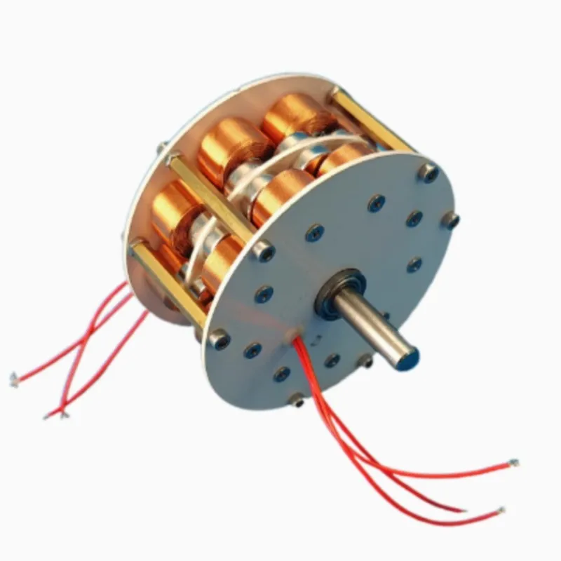 Generator Tanpa Sikat Magnet Permanen Inti Cakram Dua Lapis Mikro dengan AC Tiga Fase Multipol Kecepatan Ultra Rendah