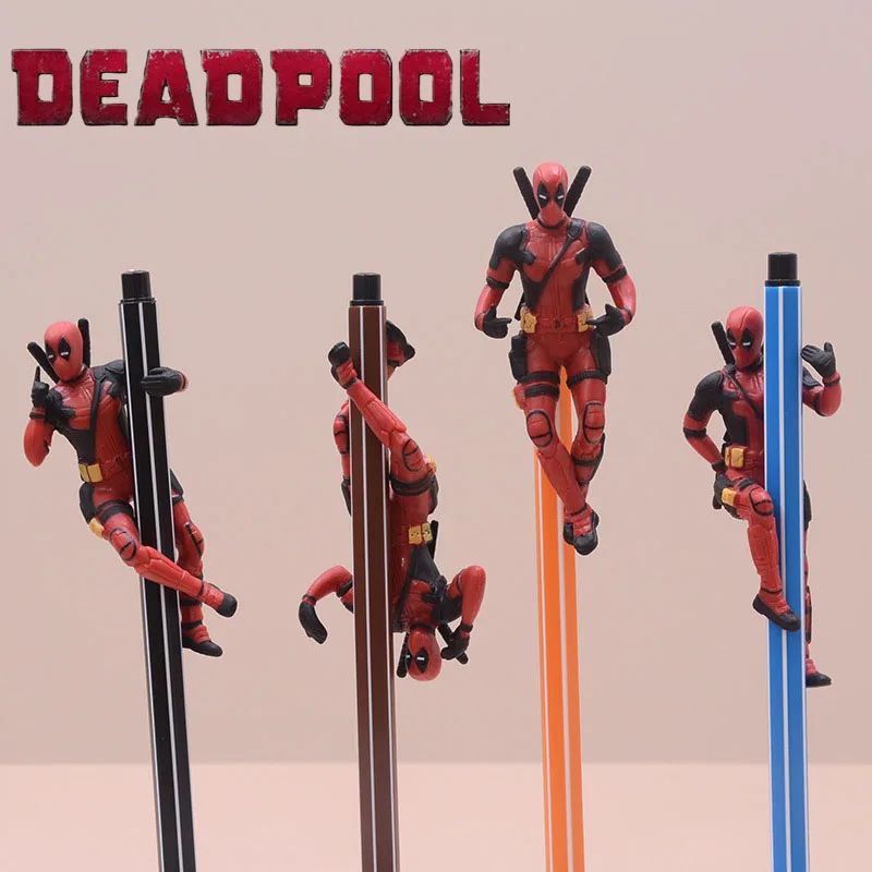 

Marvel Deadpool Model Decoration Film and Television Peripheral Creative Hand Action Figure Pen Set Toy Doll Model Animation