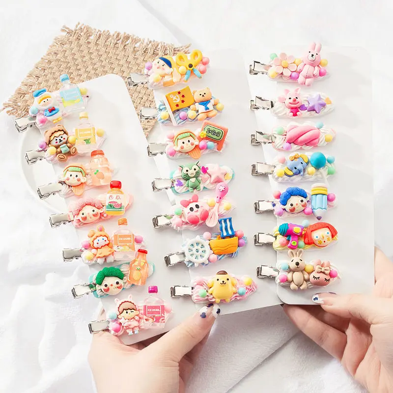 Diy Cream Glue Cartoon Cute Hairpin Material Package Net Red Hairpin Clip Creative Girl Handmade Hair Accessories Set