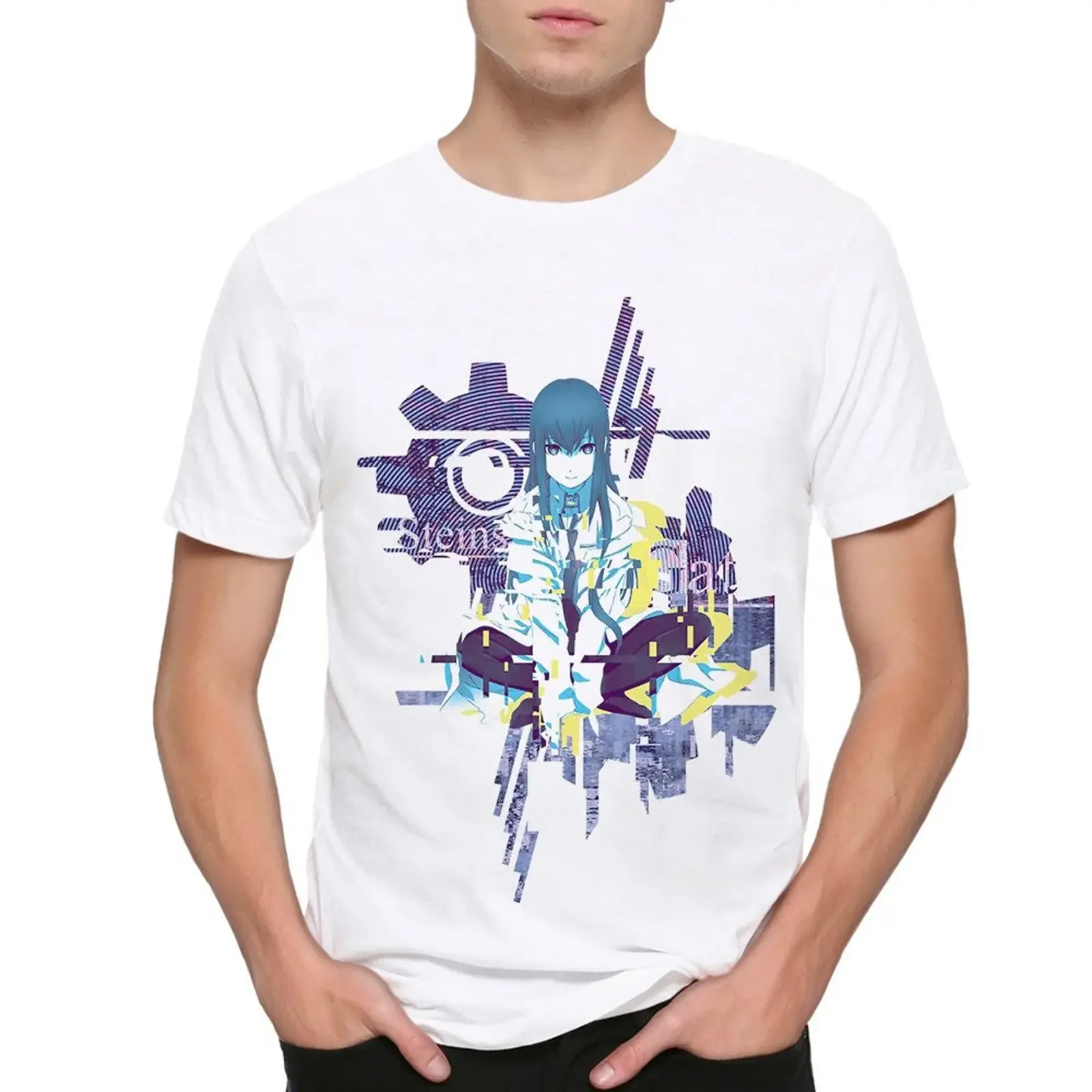 Steins Gate Kurisu Makise T Shirt Anime  Sizes met 249 vintage Washed designer clothes Stylish Casual streetwear homme Slightly